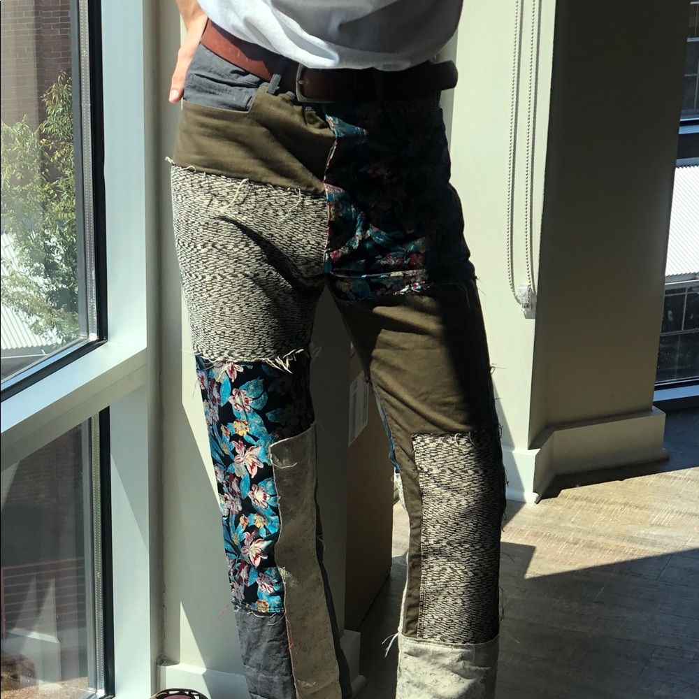 Lanvin FW17 genderneutral patchwork/linen trousers